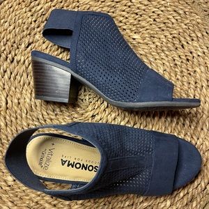 Navy Blue Sonoma open toe sandal high heel